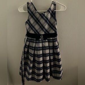 Jona Michelle Girl’s Size 8 Navy Plaid Dress for special occassion